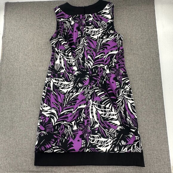 ALYX Limited Sheath Dress Size 16 Purple Black white Sleeveless Round Neck - Picture 7 of 12